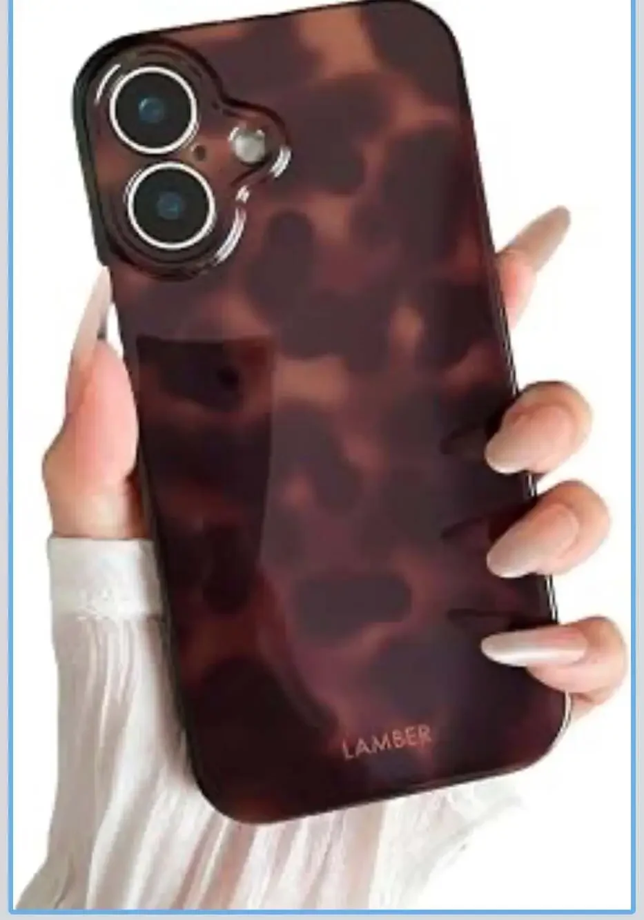 LAMBER Glossy Leopard Tortoiseshell Amber iPhone Case Brown Cover for IPhone 17